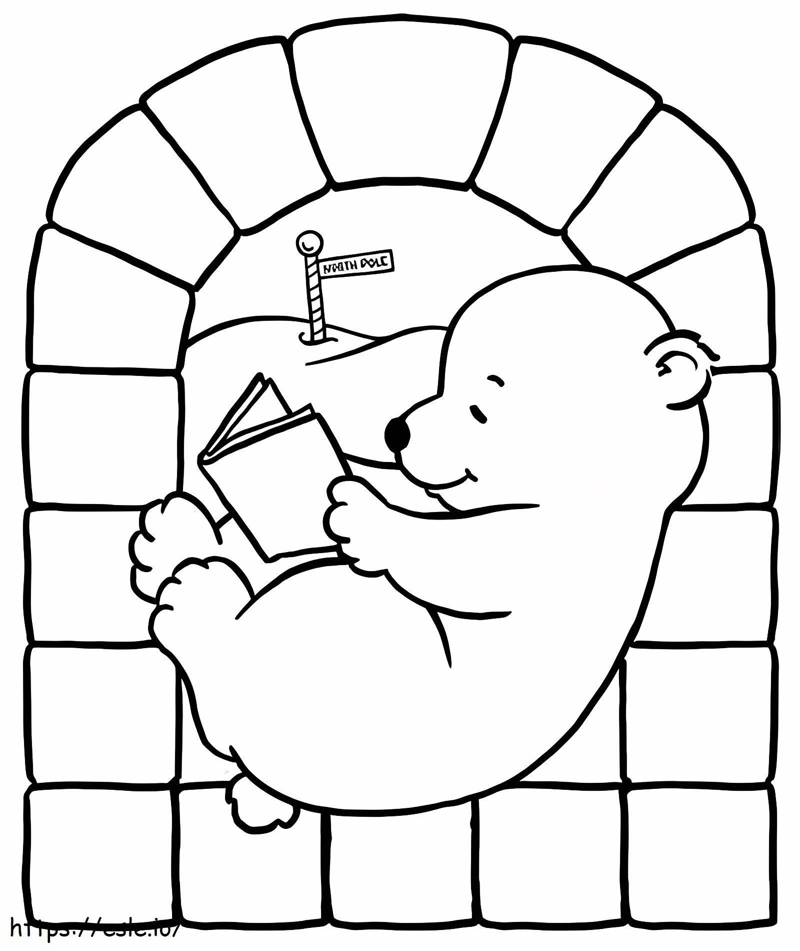 Wallpaper #3GcI-ZIBSpphPi3-g4to49 Baby Ice Bear Reading Book Coloring Page