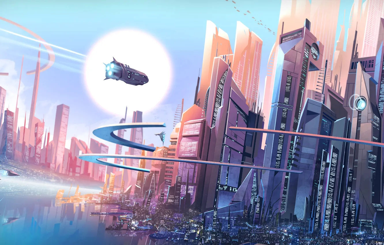 Wallpaper #Hn028o4Bnwiau_P6yAtf41 Futuristic City Skyline Wallpaper Wallpapers Quality