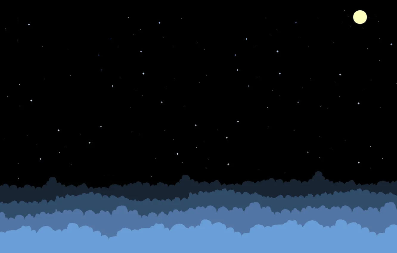 Wallpaper #NR0MLZMBlOZrFDOkDs7f338 Wallpaper the Sky Clouds Minimalism Night Figure Stars the Moon