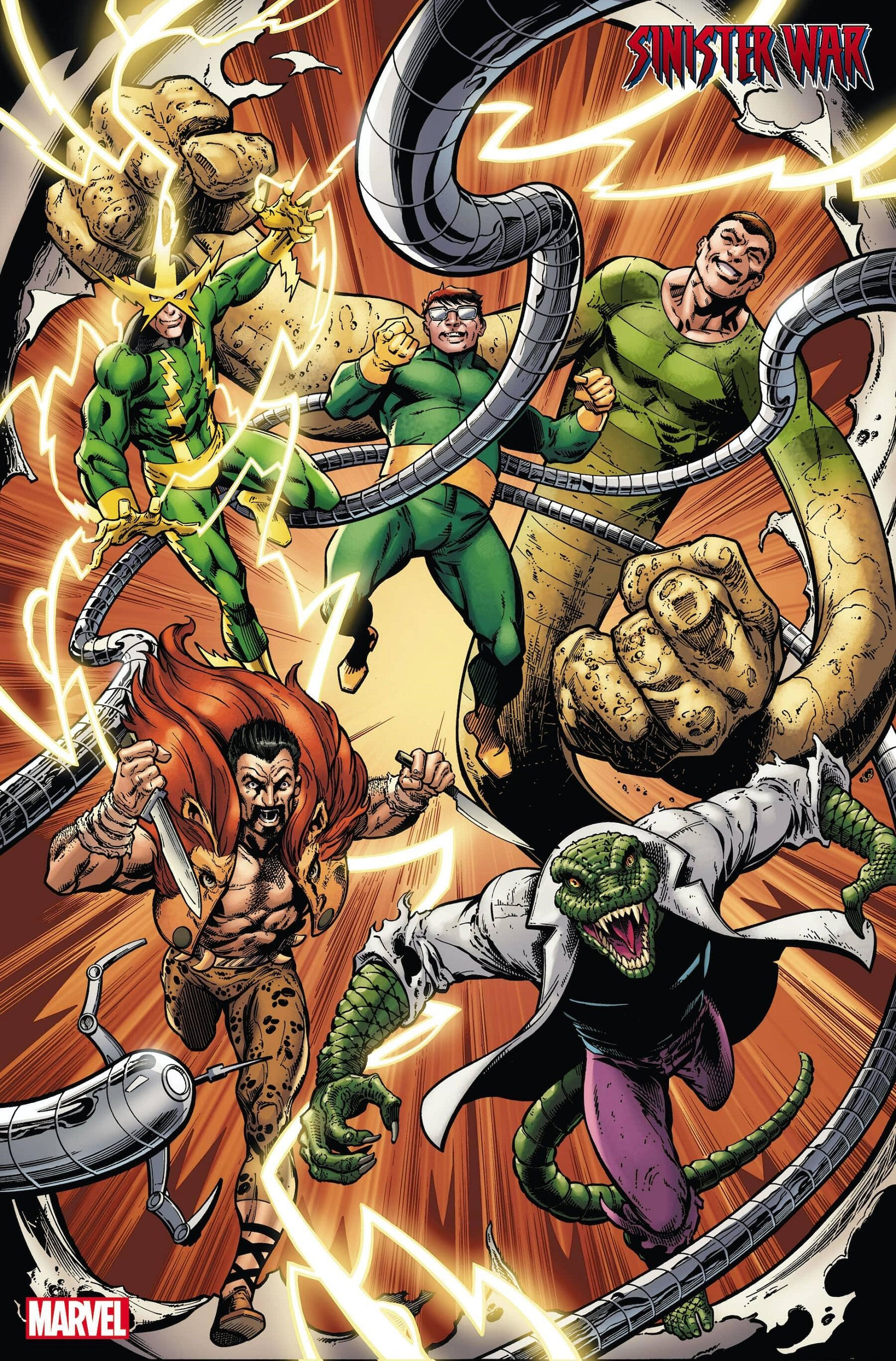 Wallpaper #ceb46 1920x1080 Spiderman vs Sinister Six Art Laptop Full HD 1080p HD 4K