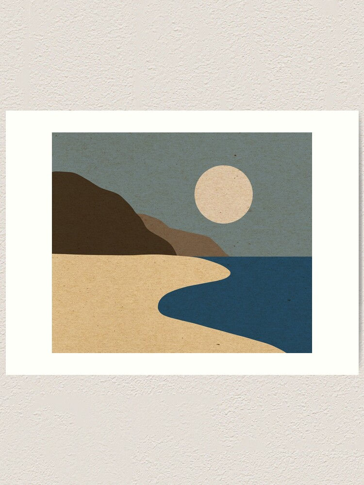 Wallpaper #aLiA1pIBJvJKYCmEHd7H394 Minimalist Beach Art Print for Sale by Sebastiengr Redbubble
