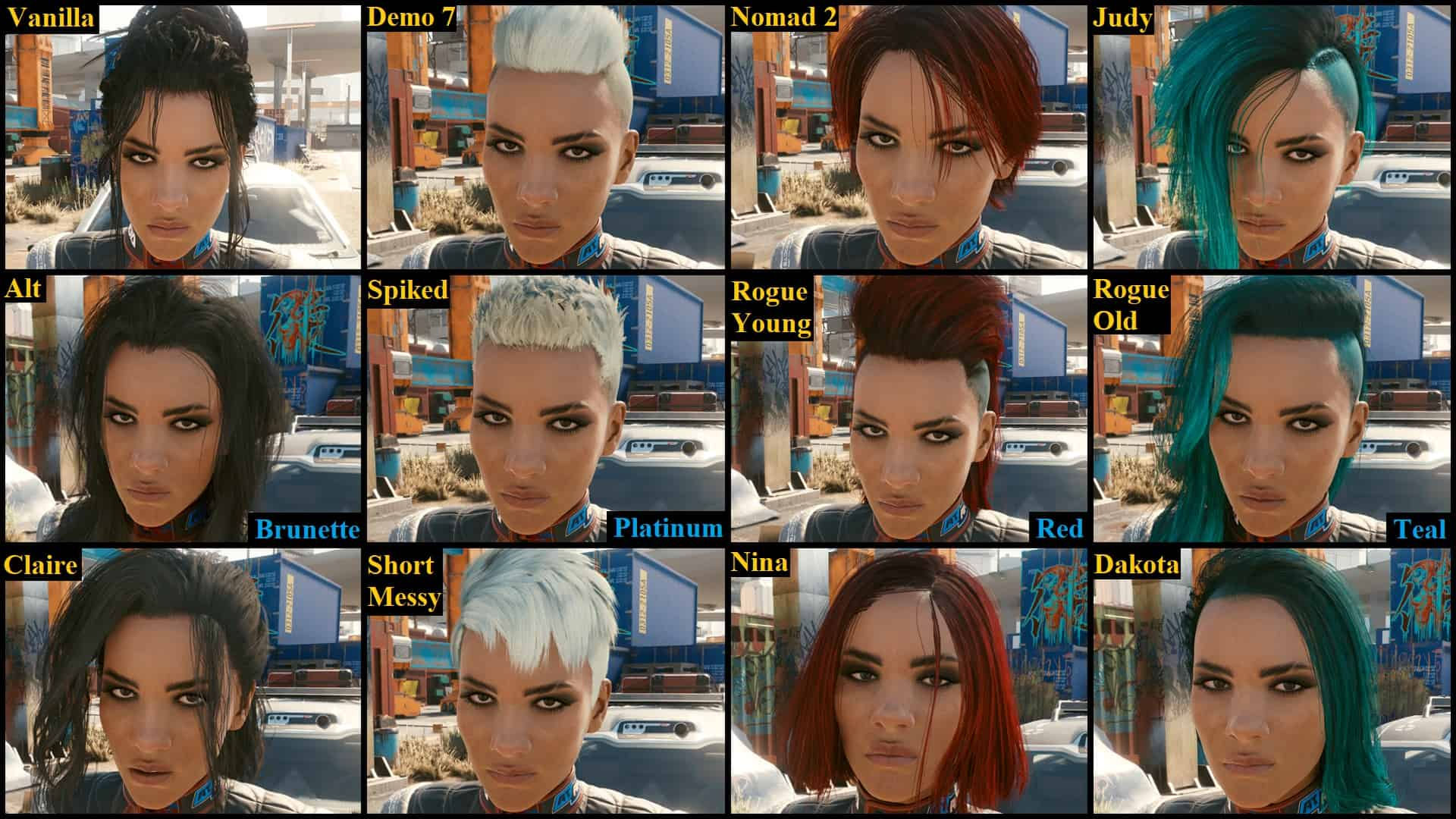Wallpaper #ExlCBI8BtGB6xQ78TE5h20 Panam Alternate Faces and Hair Cyberpunk 2077 Mod