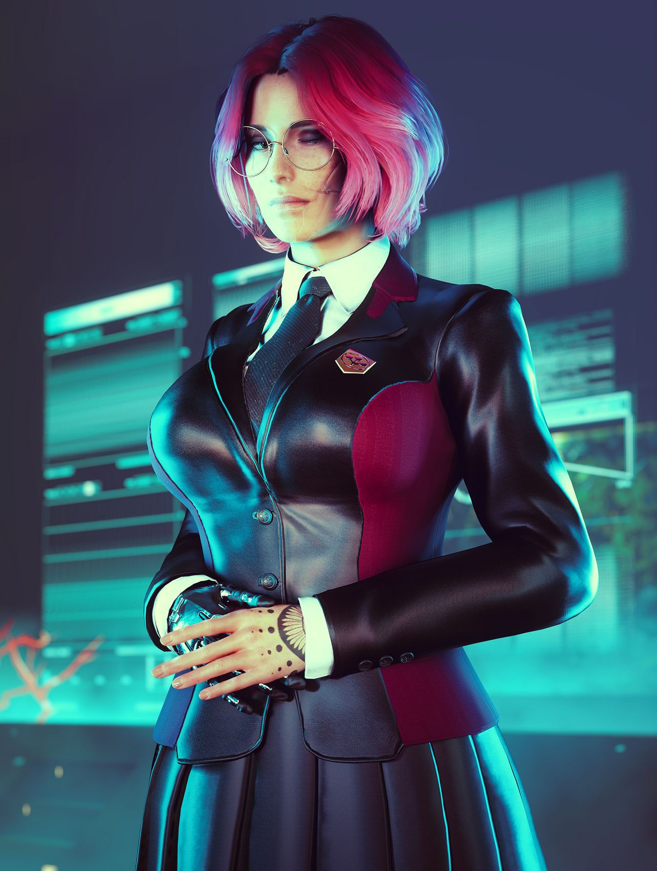 Wallpaper #DzsecZcBSWmA-tzpypAH47 Edgerunners Arasaka Academy Female Uniform Cyberpunk 2077 Mod