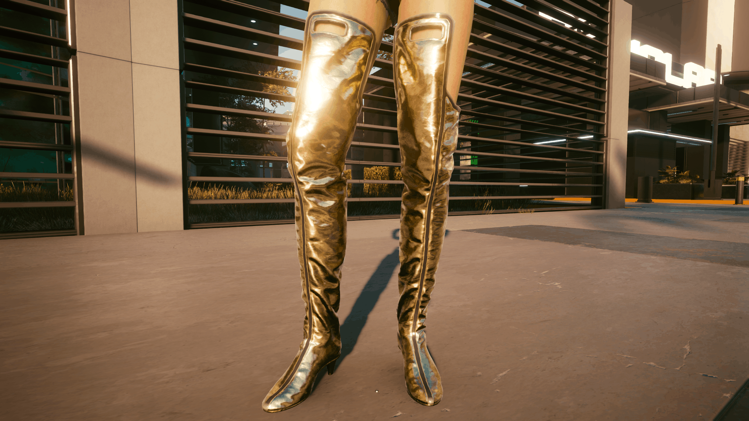 Wallpaper #u_-ya5MB3lSXT3zUG-iX399 Boots Above Knee Color Variants Cyberpunk 2077 Mod