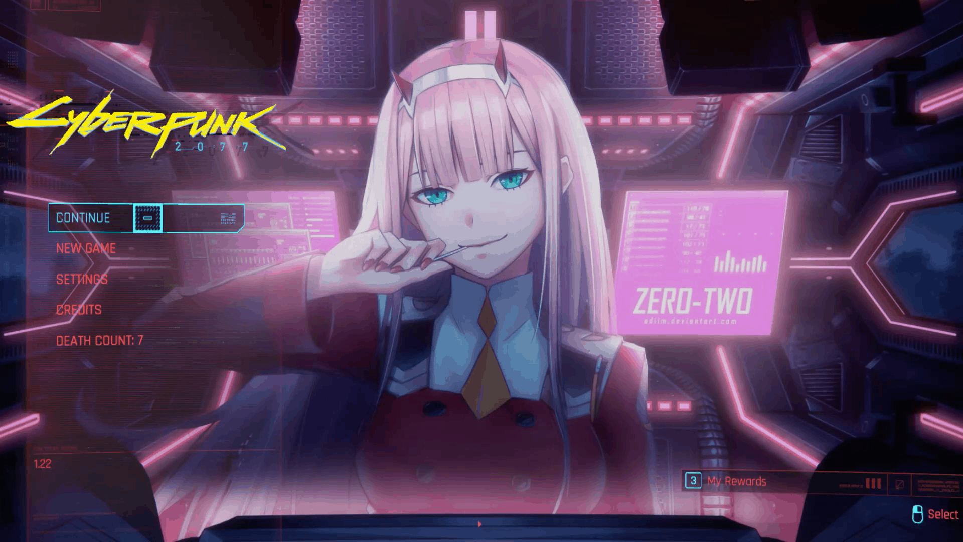 Wallpaper #vTMiM5MBcgDP3FvJ7KlE15 02 Zero Two Title Screen Background Cyberpunk 2077 Mod