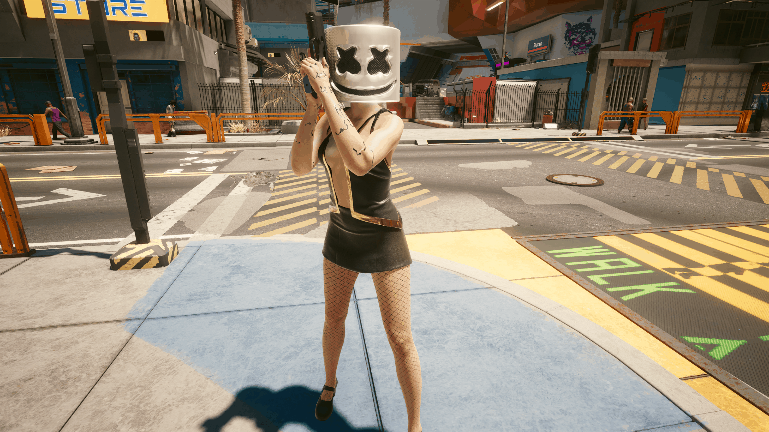 Wallpaper #NBmdBI8BtGB6xQ78d0-i44 Marshmello Helmet Multicolor Cyberpunk 2077 Mod