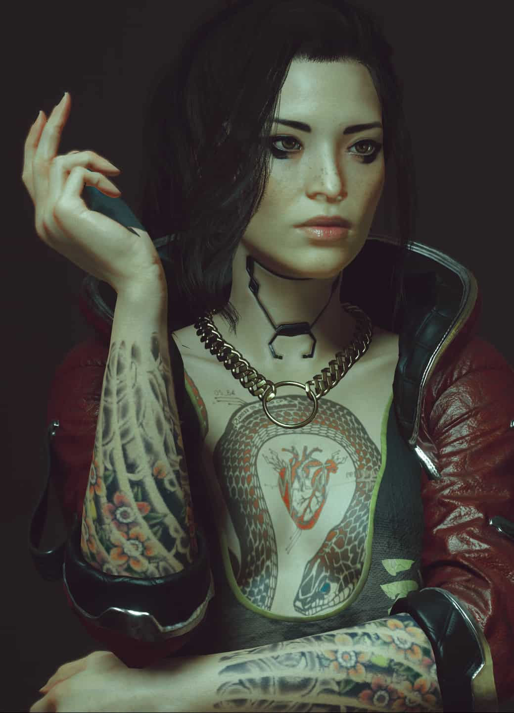 Wallpaper #vRmoAo8BtGB6xQ78u0rK41 Tyger Claw Style Tattoo Sleeves Fem V Cyberpunk 2077 Mod