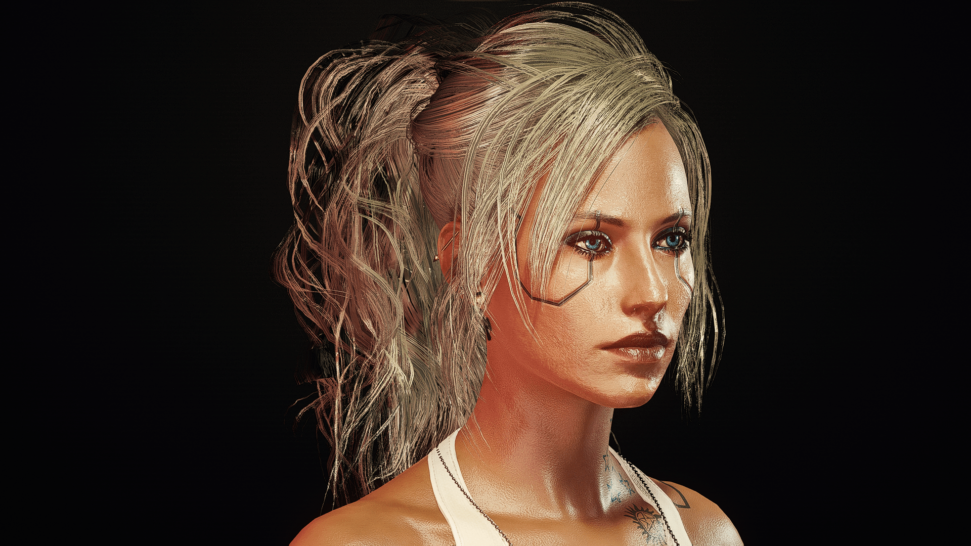 Wallpaper #lBkaBI8BtGB6xQ78ck0357 Evelyns Hair Replacer Lizzy Wizzy Cyberpunk 2077 Mod