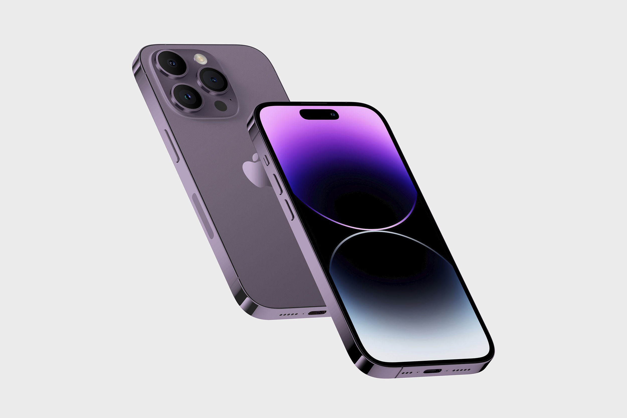 Wallpaper #-Wdg_JIBSpphPi3-fJf680 iPhone 14 Pro on White Background Front View Mockup Store Creatoom