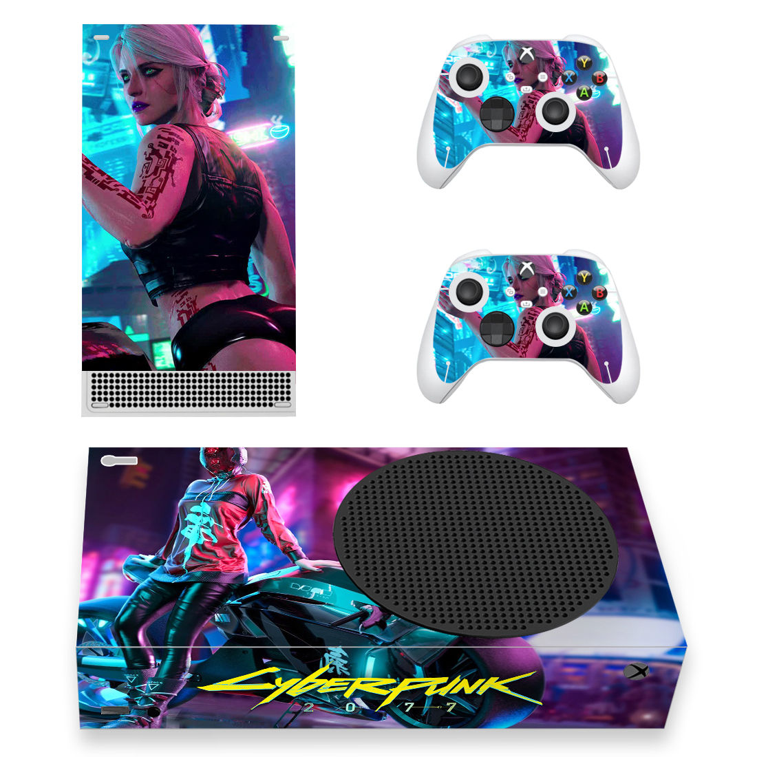 Wallpaper #fmeh-pIBSpphPi3-95Fq209 Cyberpunk 2077 Skin Sticker for Xbox Series S and Controllers Design 3