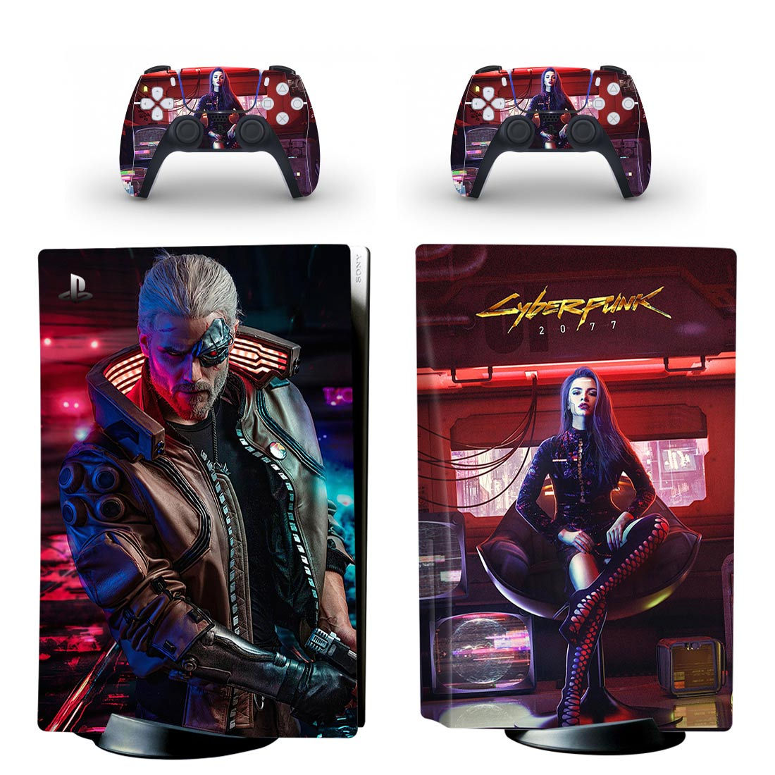 Wallpaper #hRpcUZMB1yWOL4qg0YG619 Cyberpunk 2077 Skin Sticker for PS5 Skin and Controllers Consoleskinsco