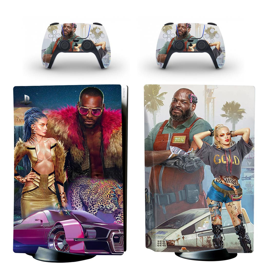 Wallpaper #hRpcUZMB1yWOL4qg0YG670 Cyberpunk 2077 PS5 Skin Sticker for Playstation 5 and Controllers
