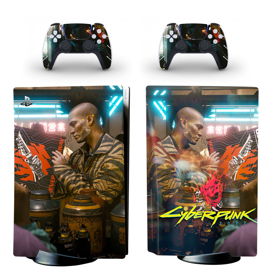 Wallpaper #fmeh-pIBSpphPi3-95Fq65 Cyberpunk 2077 PS5 Skin Sticker Decal Design 2 Consoleskinsco