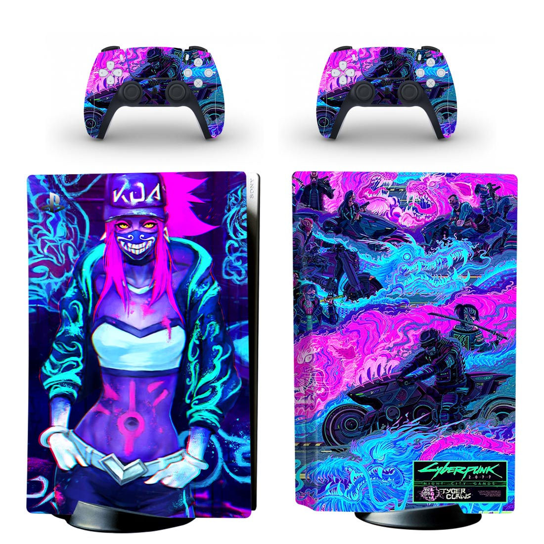 Wallpaper #hRpcUZMB1yWOL4qg0YG620 Cyberpunk 2077 PS5 Skin Sticker for Playstation 5 and Controllers