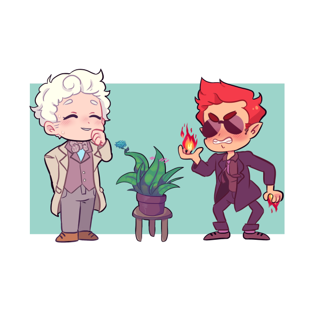 Wallpaper #vJwV4ZIBZHQxiYarJLlR262 Good Omens Chibi Good Omens T Shirt Teepublic