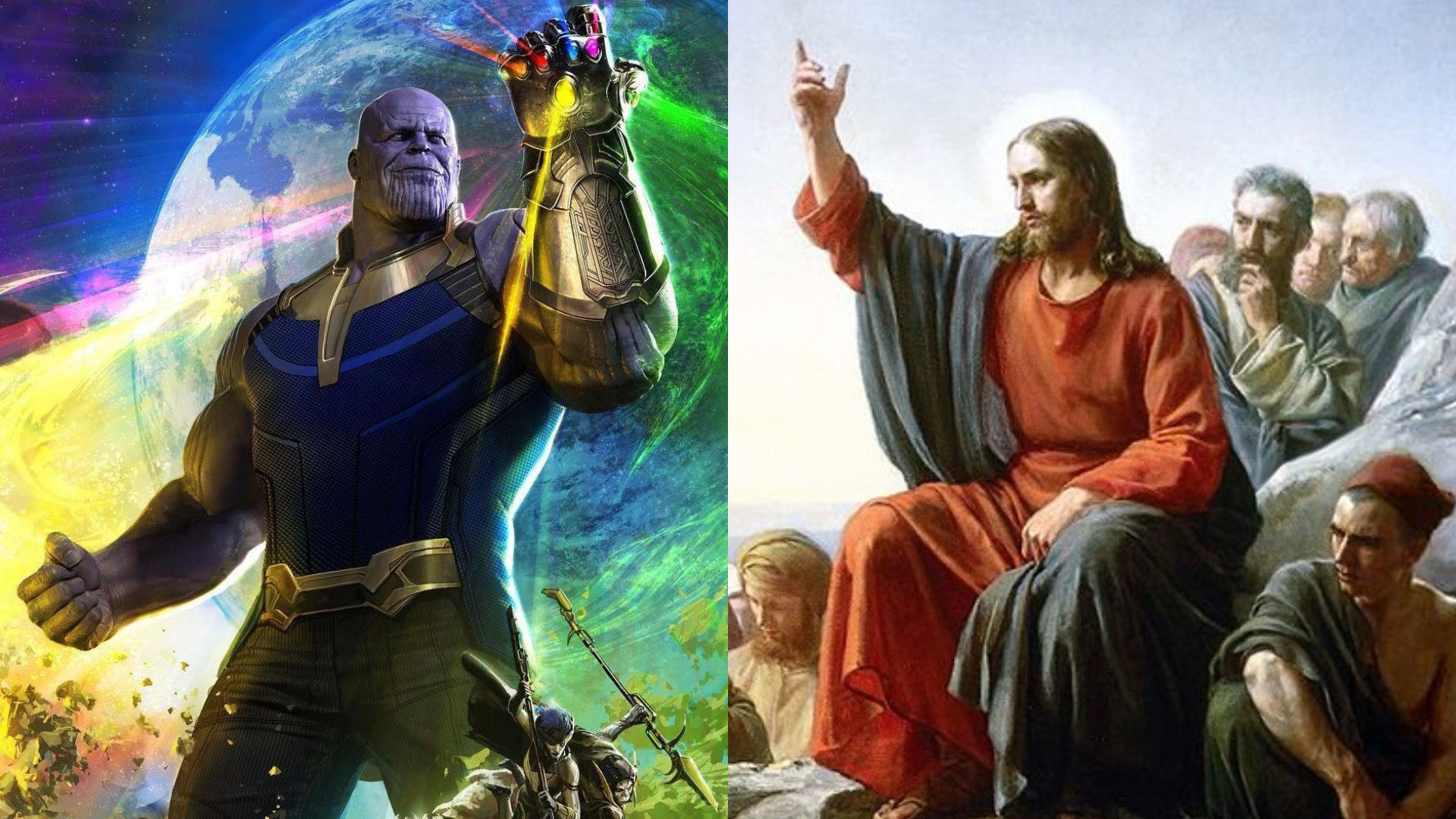 Wallpaper #FWex6pIBSpphPi3-lEi-337 Thanos Versus Jesus Face a La Tentation De Maitrise Absolue