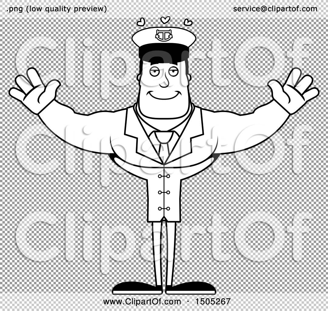 Wallpaper #sTGvNZMB5zzyi_yYOVfz117 Clipart of a Black and White Buff Male Sea Captain with Open Arms