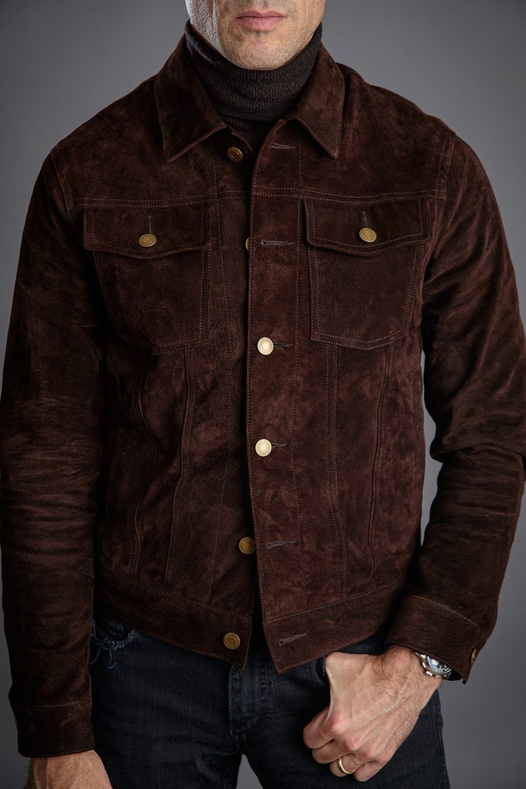 Wallpaper #8LgQTJIBJvJKYCmEbNDL21 Brown Suede Trucker Jacket He Spoke Style Shop