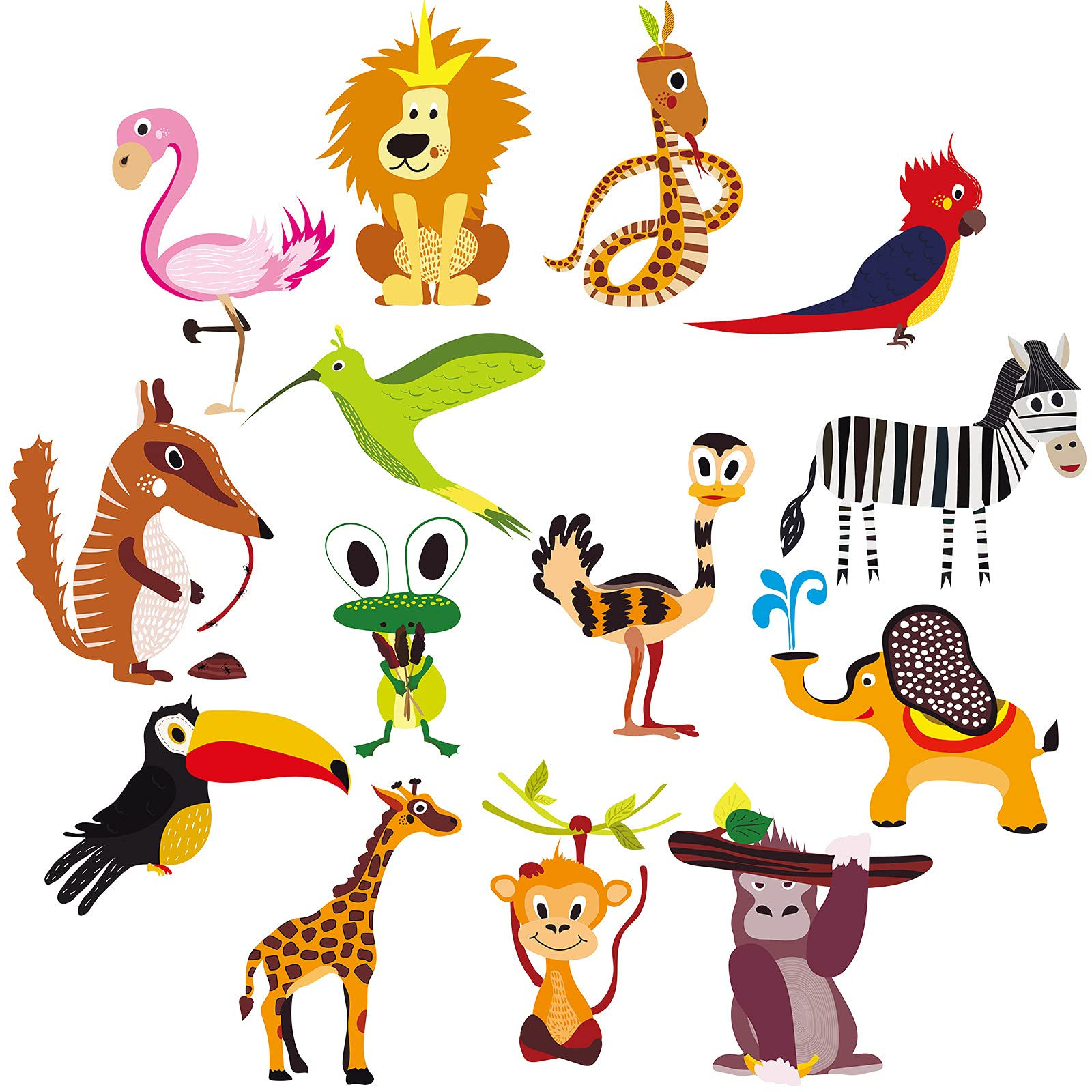 Wallpaper #sXf8J5MB-pgBXx60hKh2261 Buy 42 Pieces Colorful Jungle Animals Cut Outs Laminated Bulletin Board