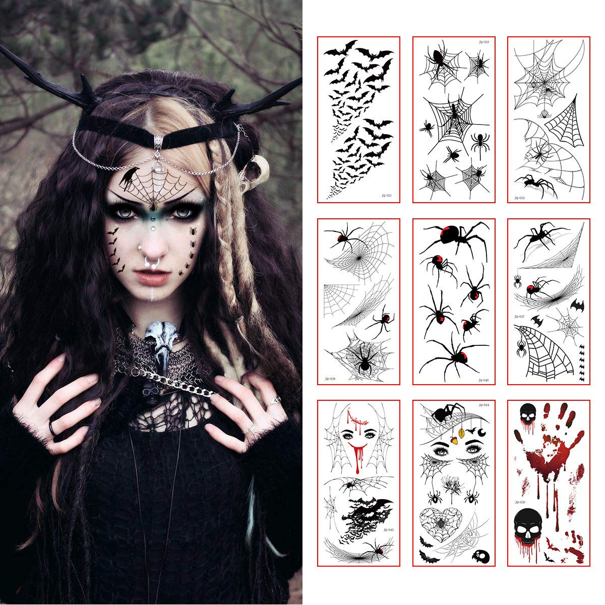 Wallpaper #R_S4OZMBKFX8bn3rxndT197 Buy Halloween Spider Face Temporary Tattoos Sticker Fake Spiders Web