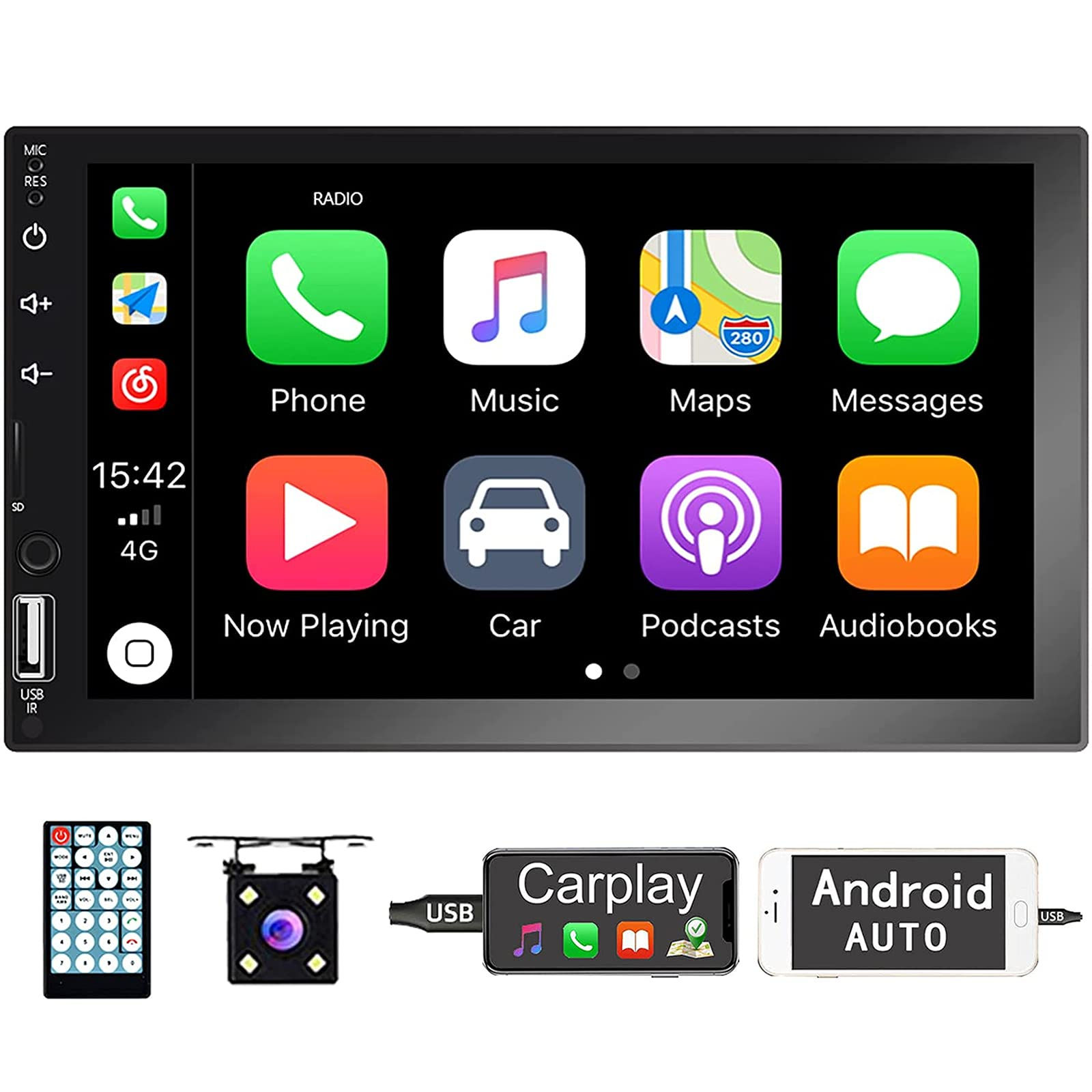 Wallpaper #bX0j8Y4Bnwiau_P6KQgH59 Hodozzy Double Din Car Stereo with Apple Carplay 7 Inch Bluetooth Touch