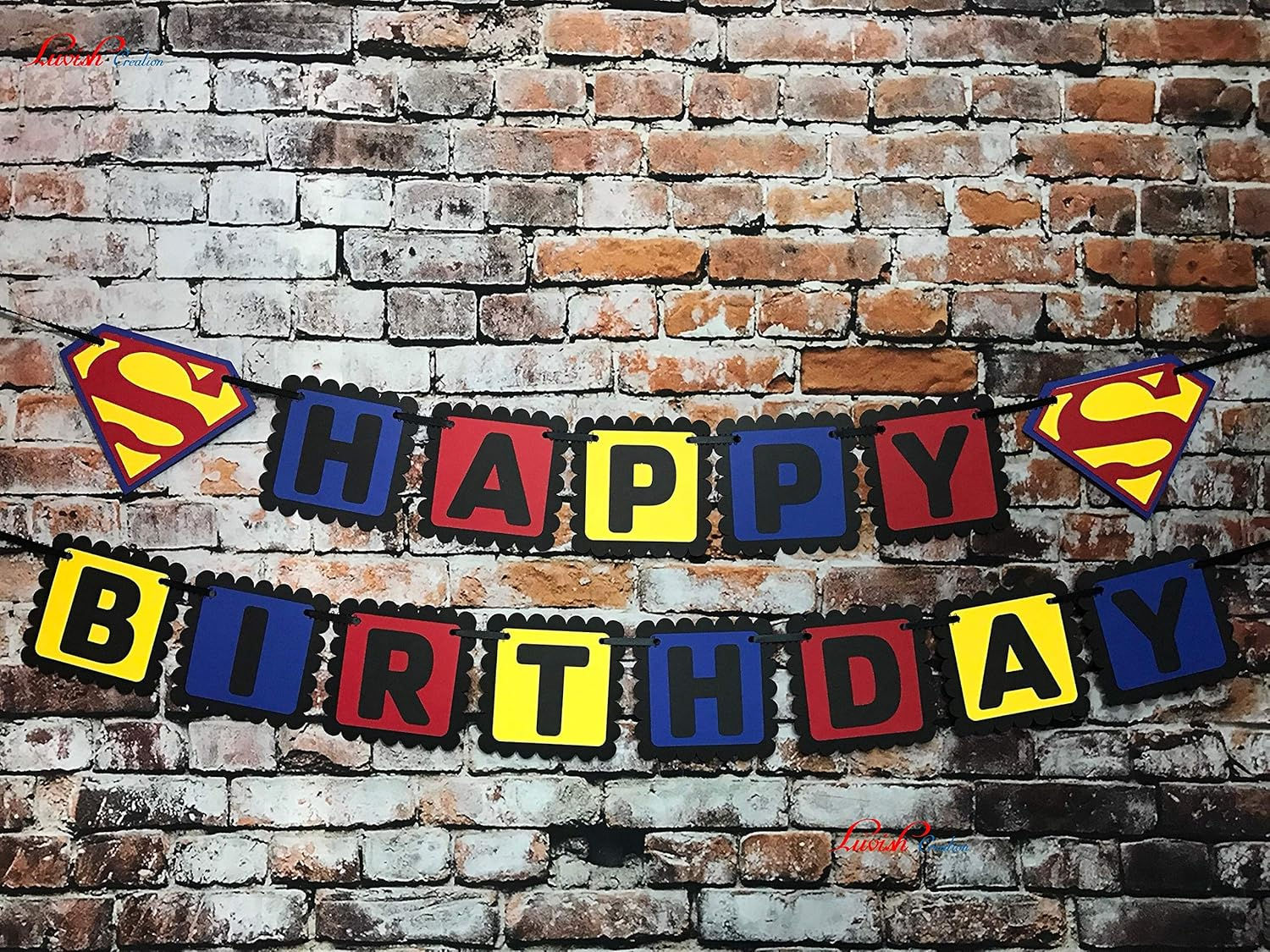 Wallpaper #_hkZEI8BtGB6xQ78yV1d34 Luvish Creation Superman Birthday Banner Superman Banner Party Decor