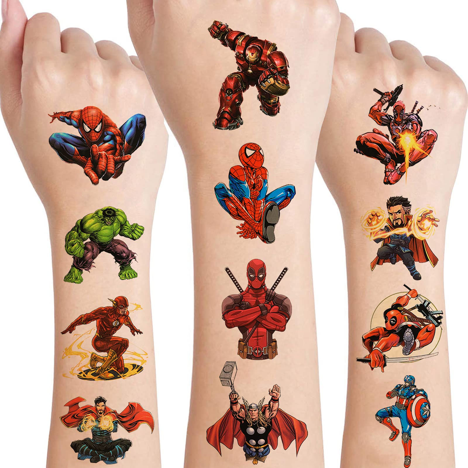 Wallpaper #Pmfh75IBSpphPi3-ZGSg296 Buy Superhero Temporary Tattoos Stickers Marvel Avengers Hulk Spiderman