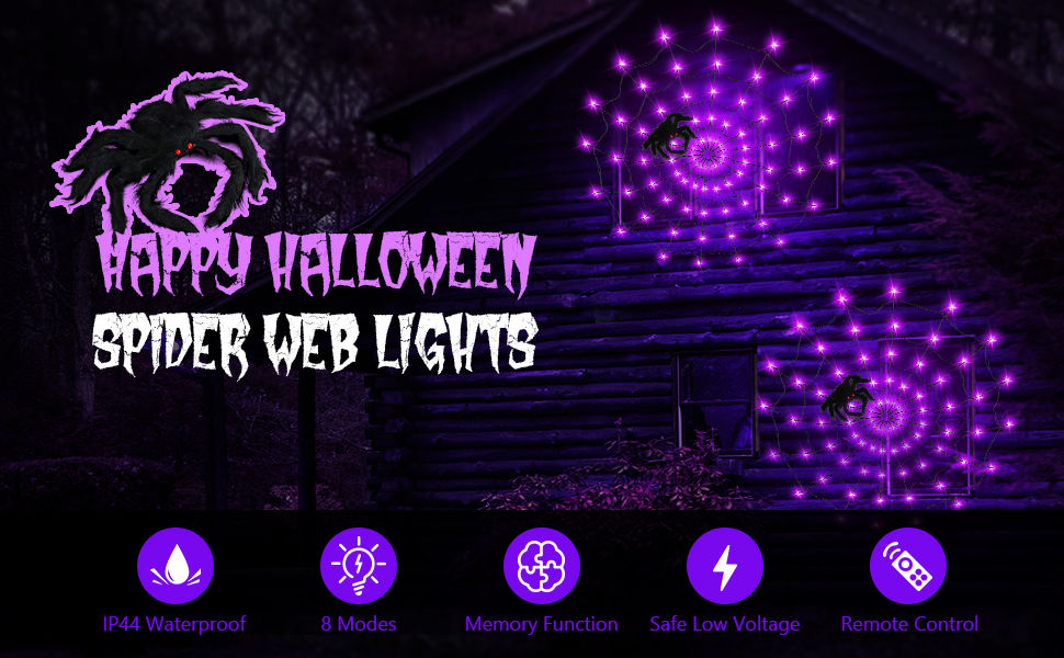 Wallpaper #zpwf4pIBZHQxiYarj74D228 Halloween Decoration Lights 393ft Spider Web Lights Battery or Usb