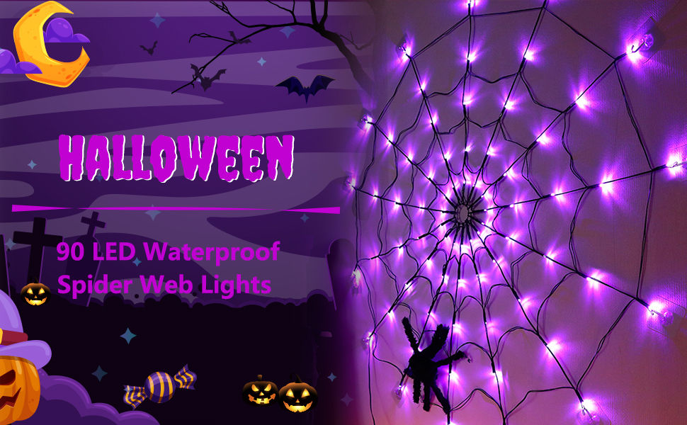 Wallpaper #zpwf4pIBZHQxiYarj74D308 Amazoncom Youley 90 Purple LED Light Up Spider Web Lights 393ft