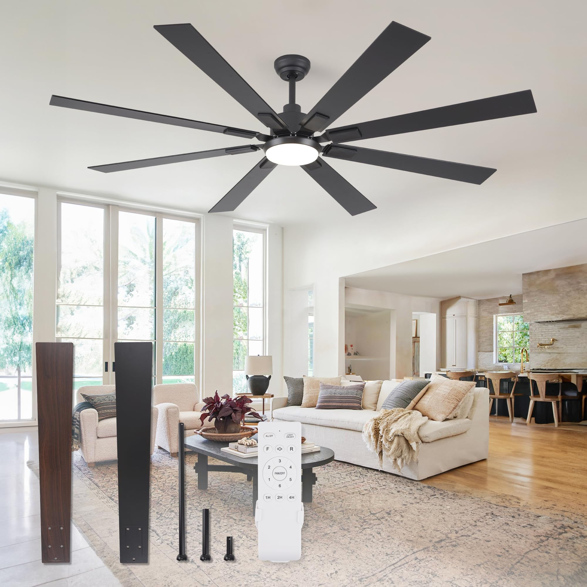 Wallpaper #QEBeMZMBJhL2WPbarMb_107 Zmishibo 72 Inch Large Ceiling Fans with Lights Remote Control Indoor