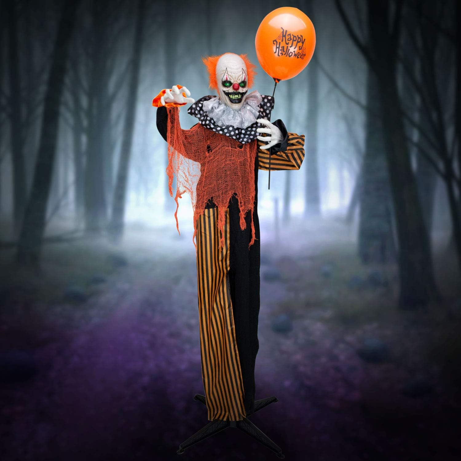 Wallpaper #-mhaFJMBSpphPi3-rAPx204 Holidayana Halloween Animatronics Animated Clown with Balloon Prop