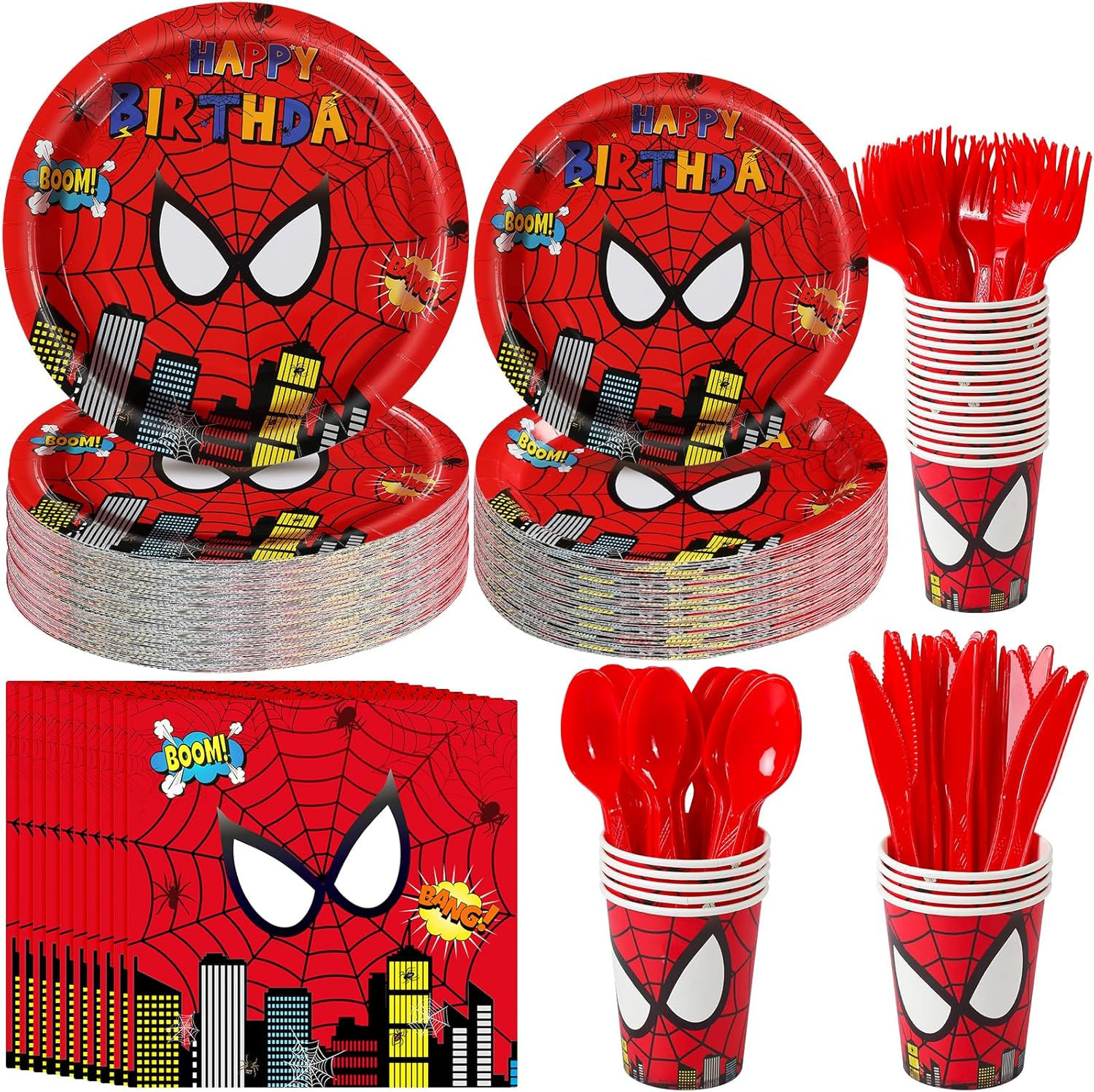 Wallpaper #nfRnOpMBKFX8bn3rLXiG187 Amazoncom 175pcs Spider Birthday Party Supplies Spider Paper Plates