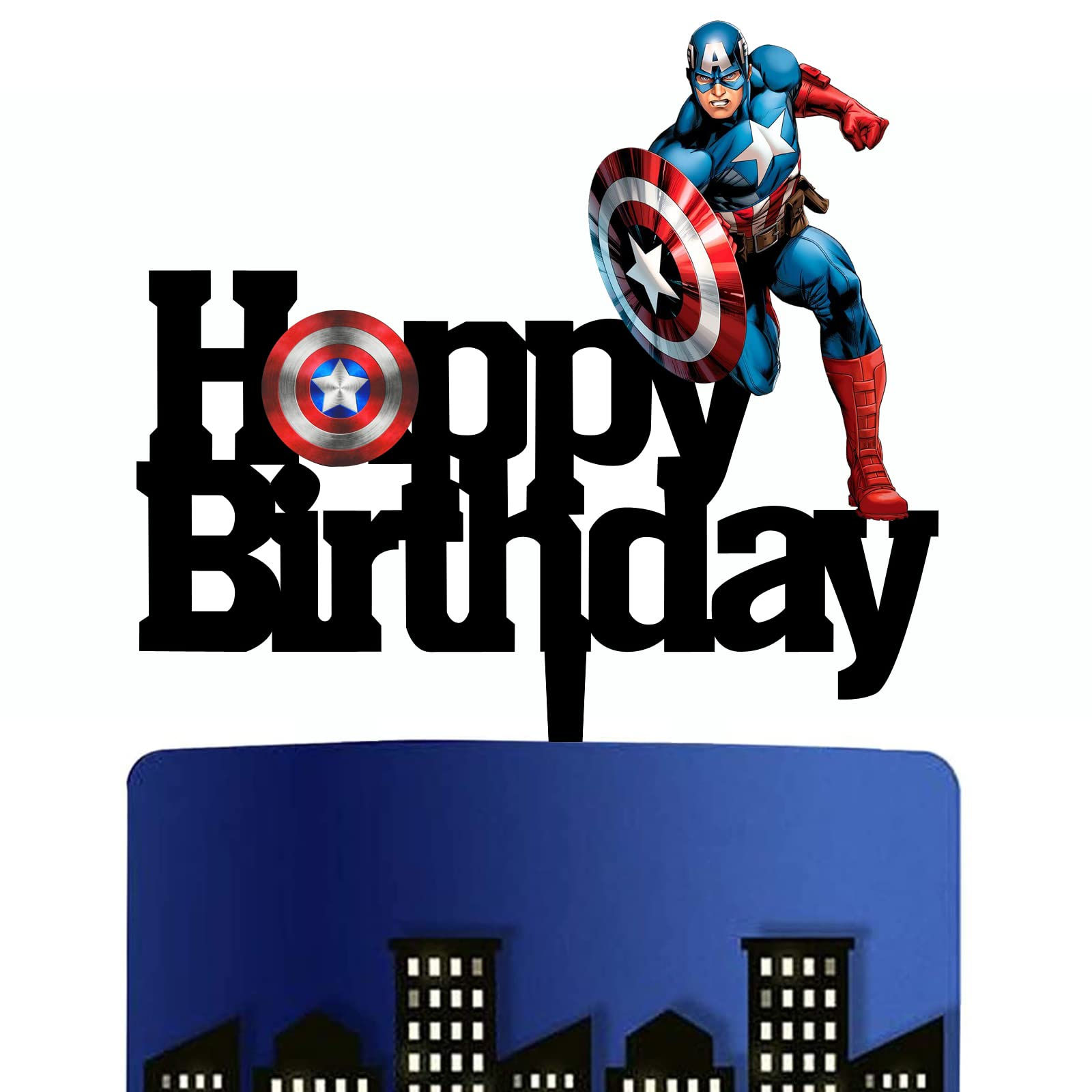 Wallpaper #0DG3NZMB5zzyi_yY0lfv234 Buy Captain America Cake Topper Black Acrylic Superhero Theme Birthday