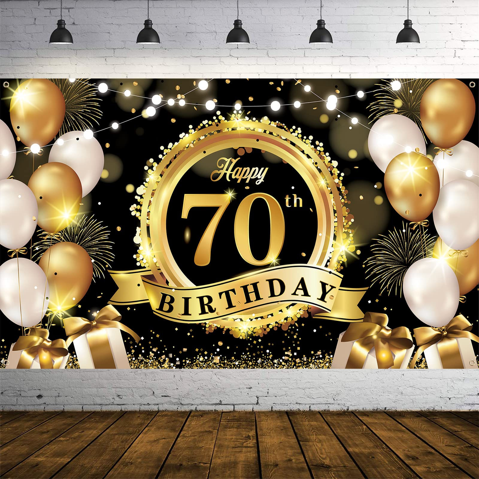 Wallpaper #GJzz4JIBZHQxiYarf7n2338 Buy 70th Birthday Decoration Banner 70th Black Gold Birthday Backdrop