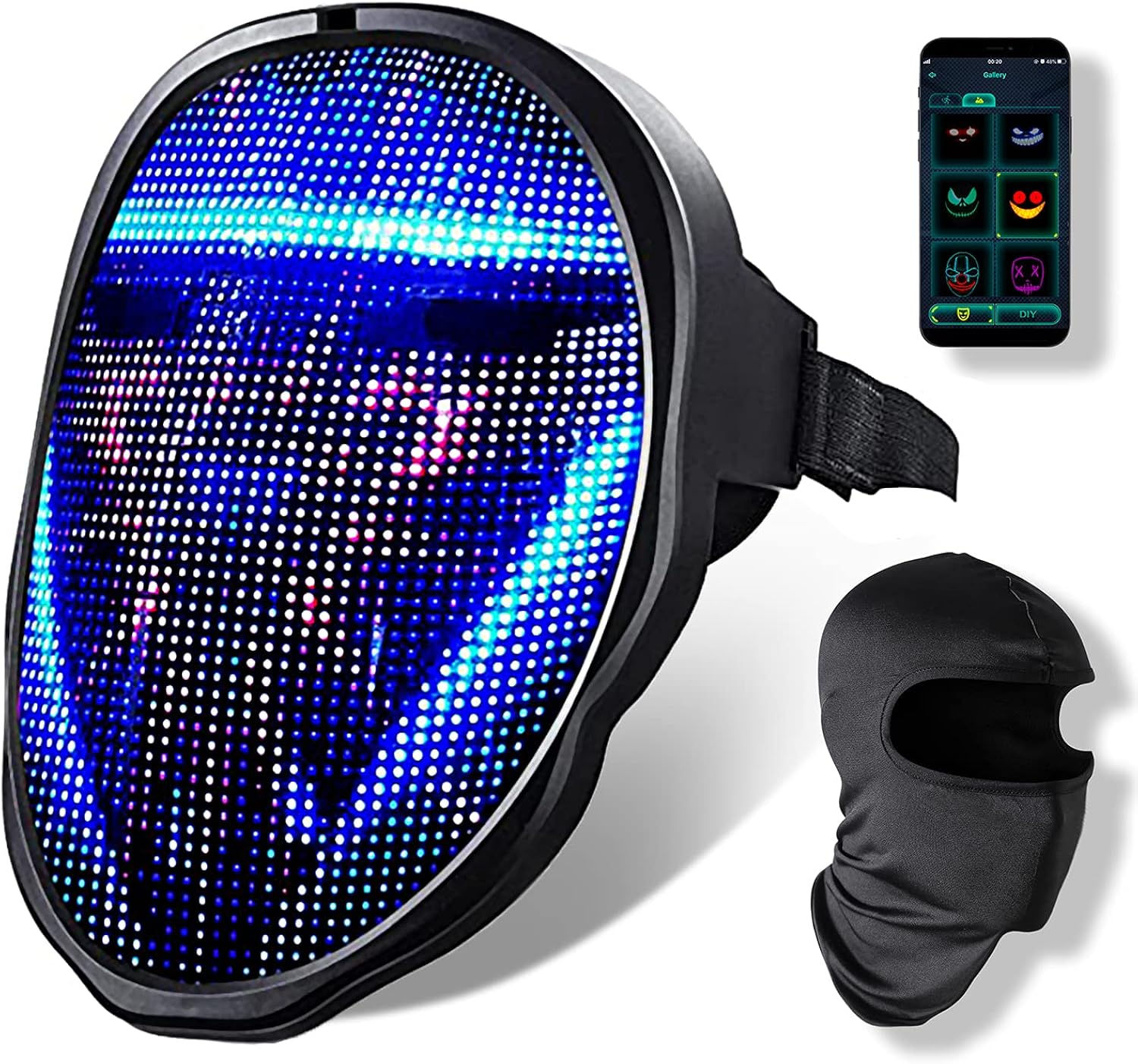 Wallpaper #421CbJcBycdYOYFTknLy11 LED Mask Halloween Cosplay Mask Light Up Diy Face Transforming Mask