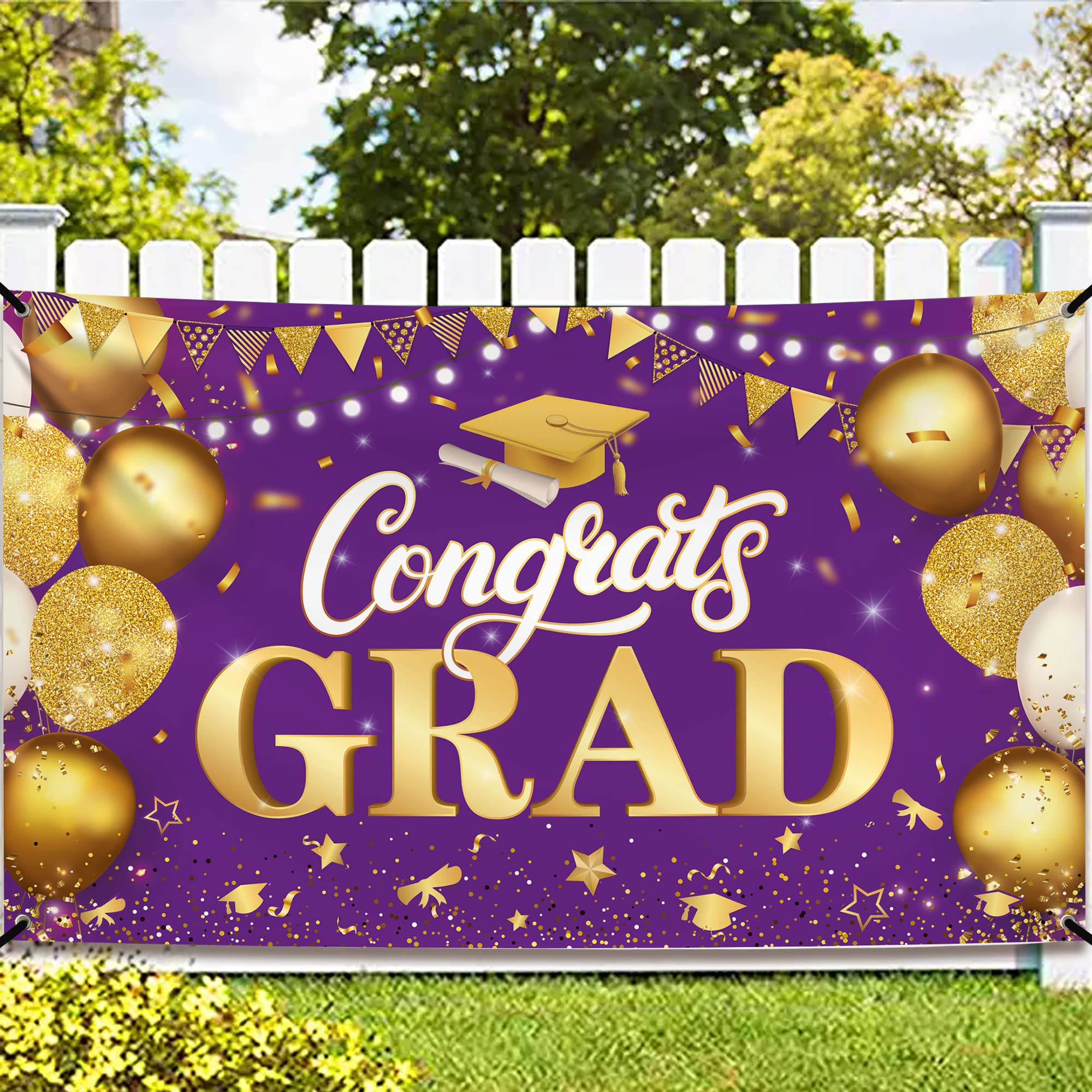 Wallpaper #Y-8xTZMBMN-XEVvVoD_A293 Buy Katchon Congrats Grad Banner Purple 72x44 Inch Graduation