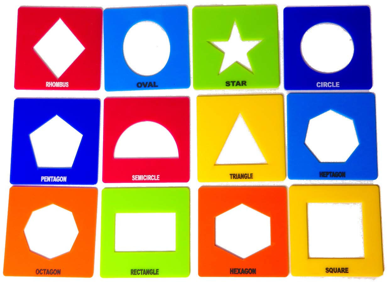 Wallpaper #jmiMFZMBSpphPi3-4wjh226 Buy Mathworld Stencil Geometric Shape Set of 12 Pcs with Names for