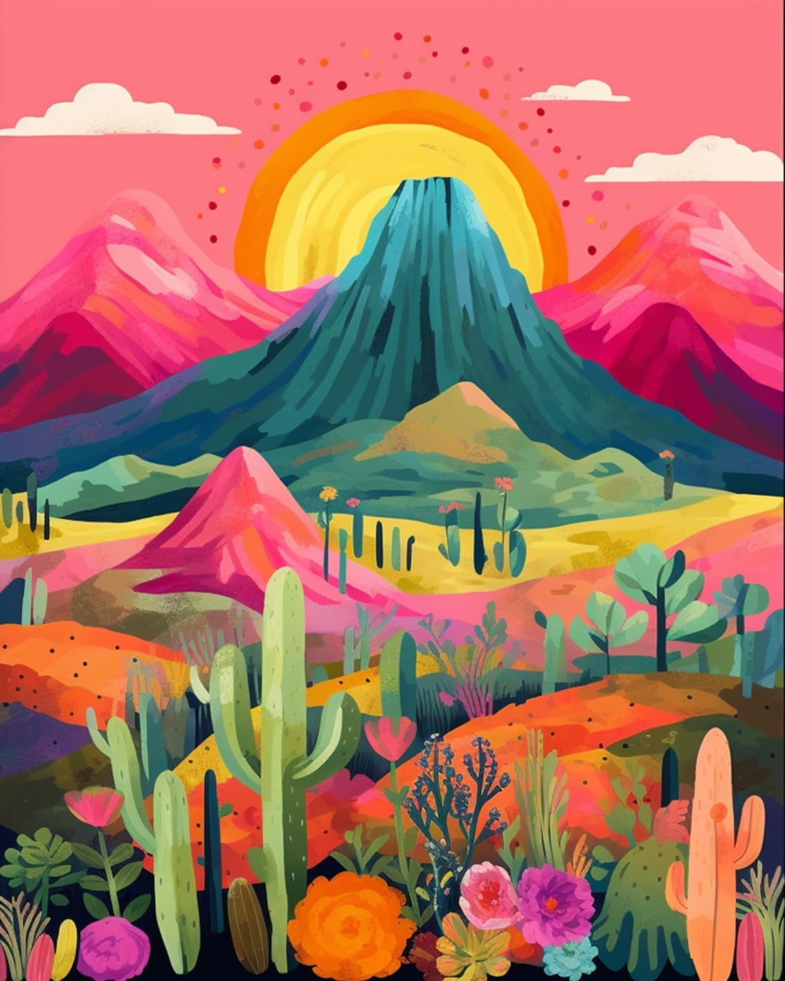 Wallpaper #NL0NpJcBxtB1RJ-K4LkL136 Amazoncom Rebotipy Desert Cactus Paint by Numbers Kit for Adults