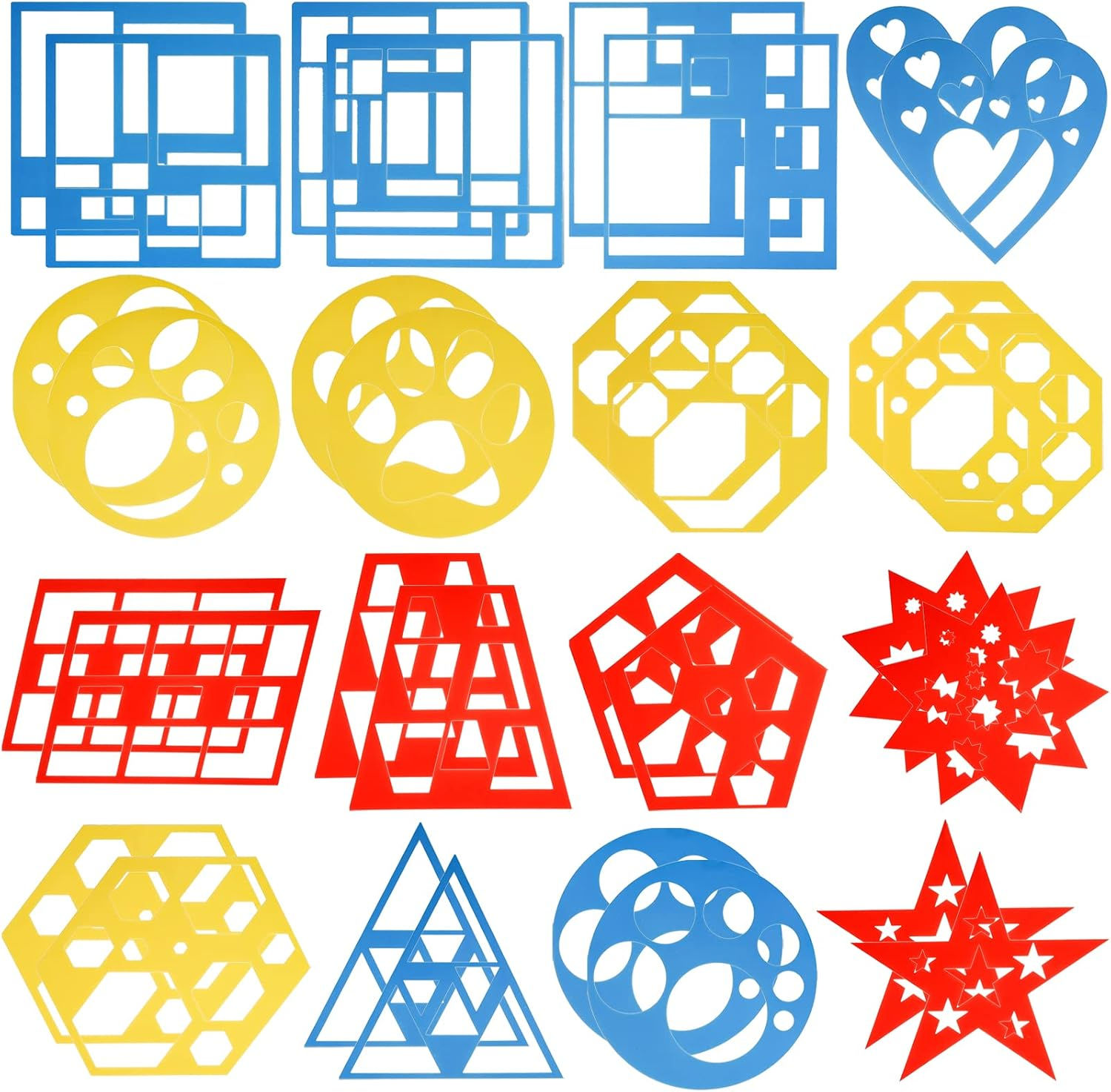 Wallpaper #jmiMFZMBSpphPi3-4wjh306 Zeayea 32 Pieces Geometric Shapes Stencils Drawing Stencils for