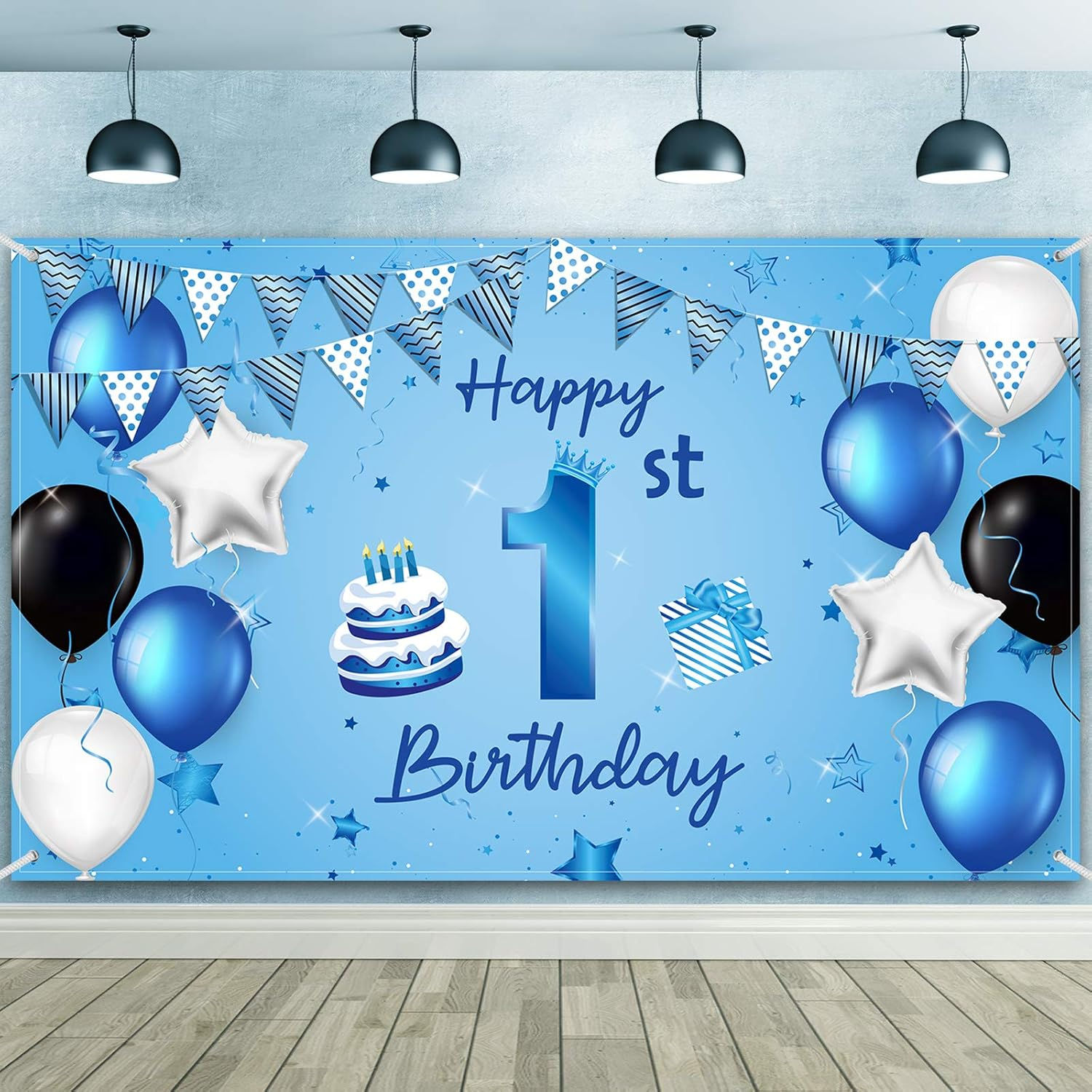 Wallpaper #PDHeNZMB5zzyi_yYylio177 Happy 1st Birthday Backdrop Banner Blue Newborn Boys First Birthday