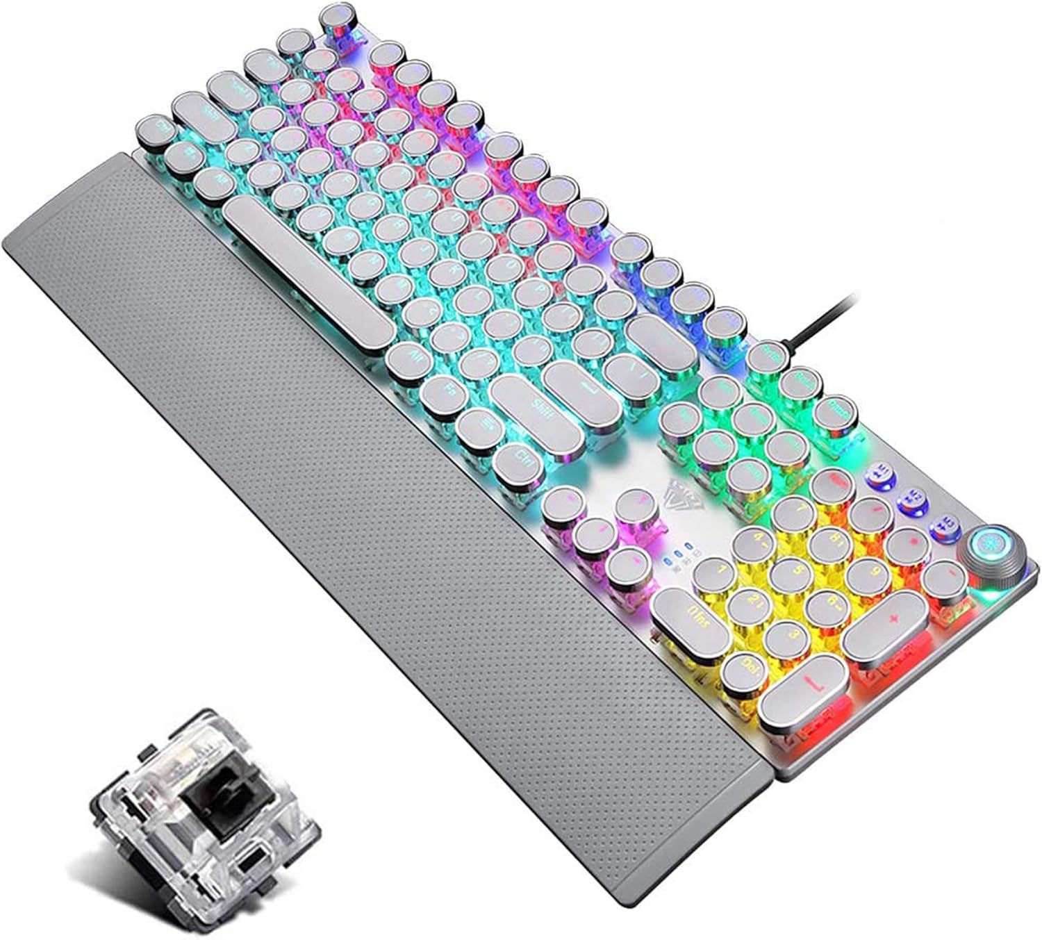 Wallpaper #I6WROJMBVBiSkHCaw440136 Cc Mall Retro Steampunk Mechanical Gaming Keyboard Metal Panel Black