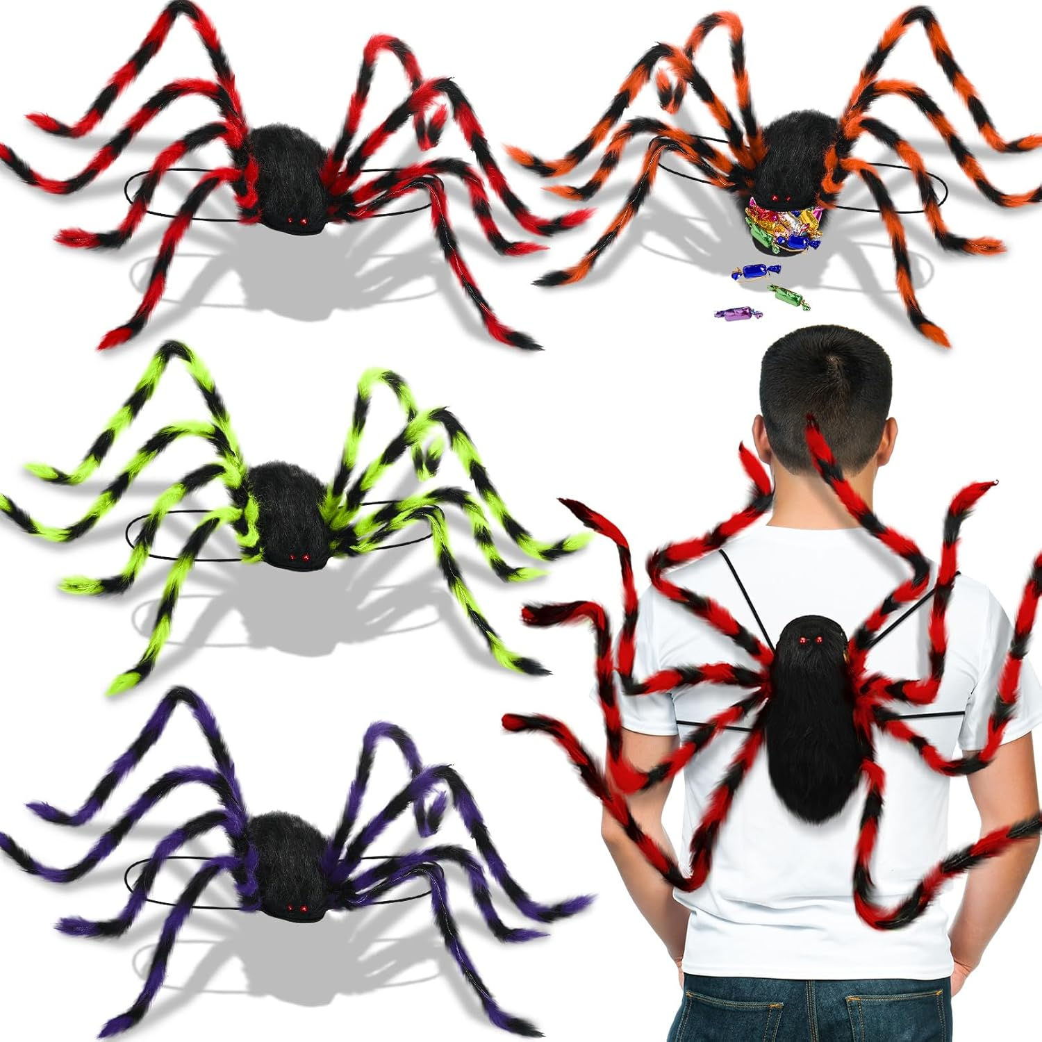 Wallpaper #4WiTH5MBSpphPi3-kStI10 Amazoncom Libima 4 Pcs Spider Costume Halloween Spider Backpack