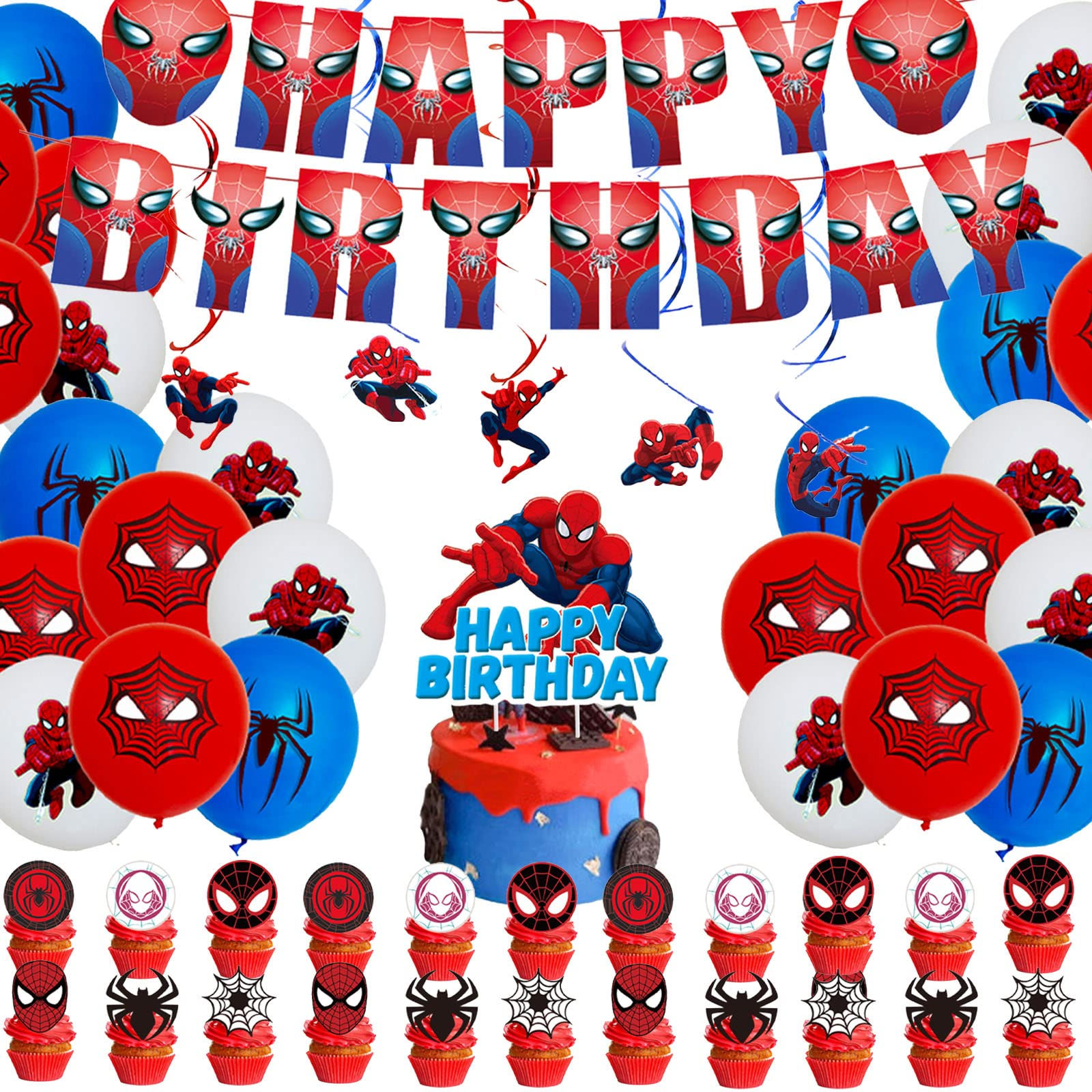 Wallpaper #XPTBOZMBKFX8bn3rFHcU255 Buy Spider Birthday Party Supplies and Decorations 64 Pcs with Happy