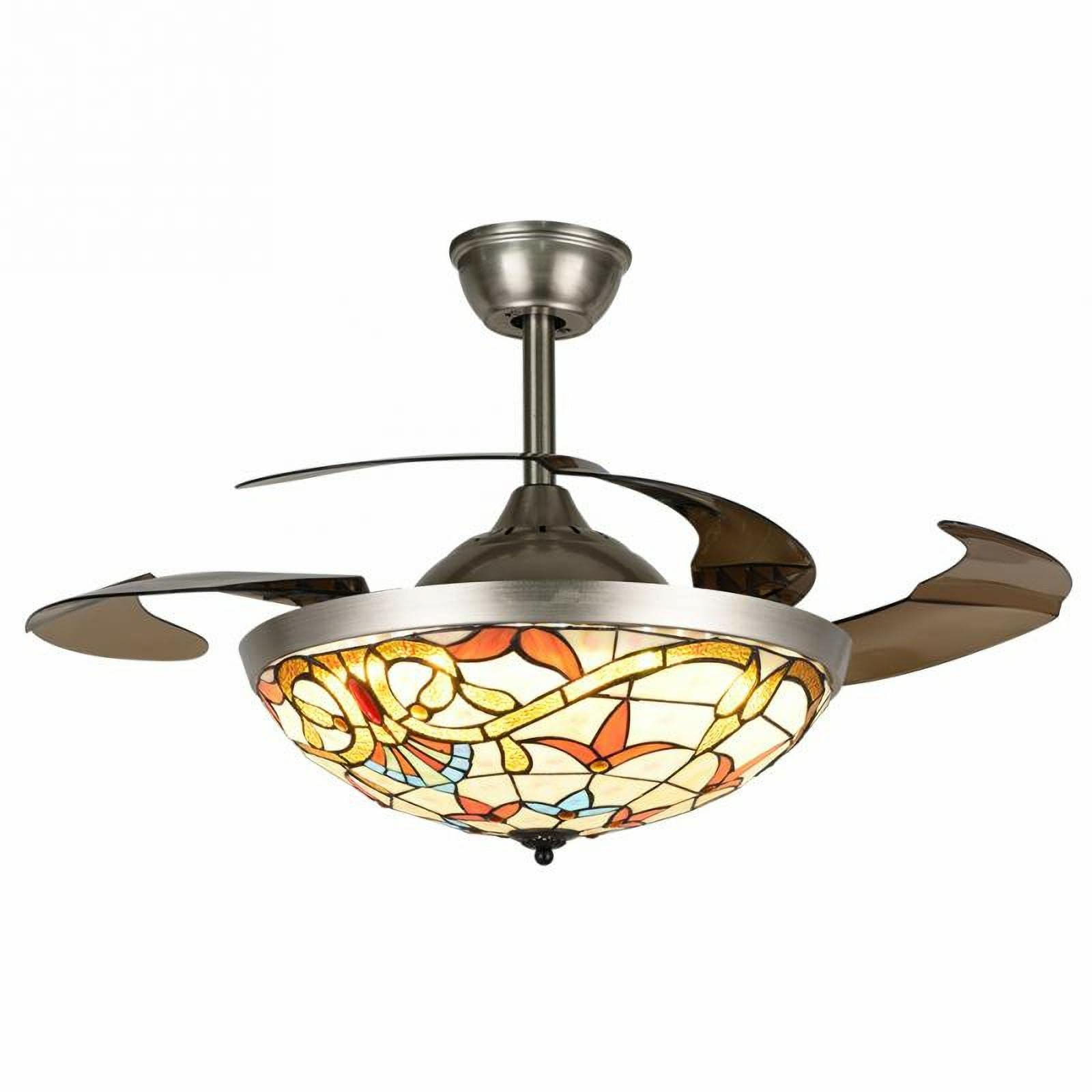 Wallpaper #QEBeMZMBJhL2WPbarMb_120 Buy Kankanray Tiffany Style 42 Retractable Ceiling Fan with LED