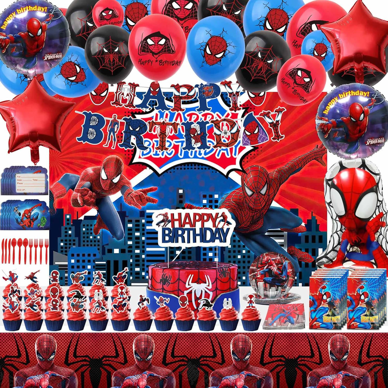 Wallpaper #XPTBOZMBKFX8bn3rFHcU189 Amazoncom Spider Birthday Party Supplies 111 Pcs Spider Party Favors