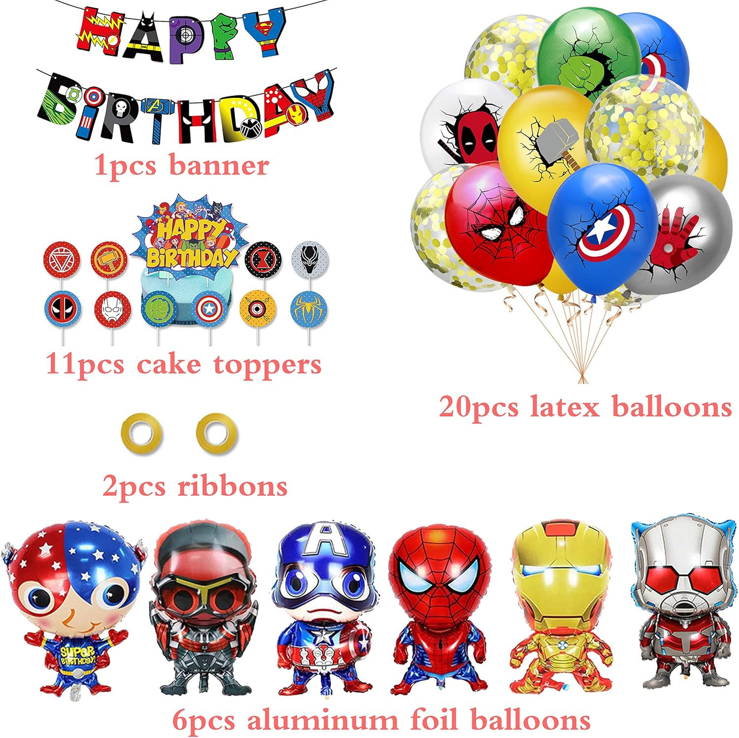 Wallpaper #0DG3NZMB5zzyi_yY0lfv187 Smileh Superhero Birthday Decoration Marvel Balloons Avengers Happy