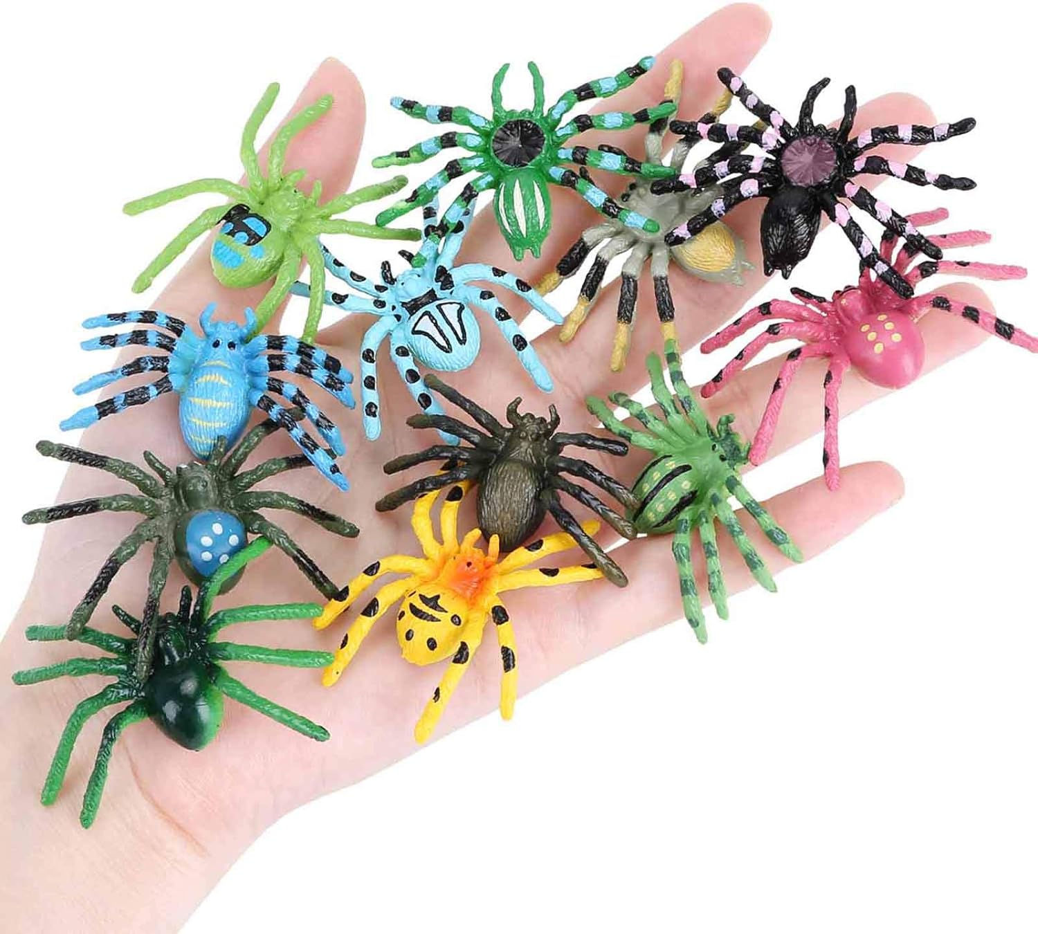 Wallpaper #1fQOOpMBKFX8bn3r-3cr8 Jokfeice Realistic Animal Figures 12 Pieces Plastic Halloween Spider