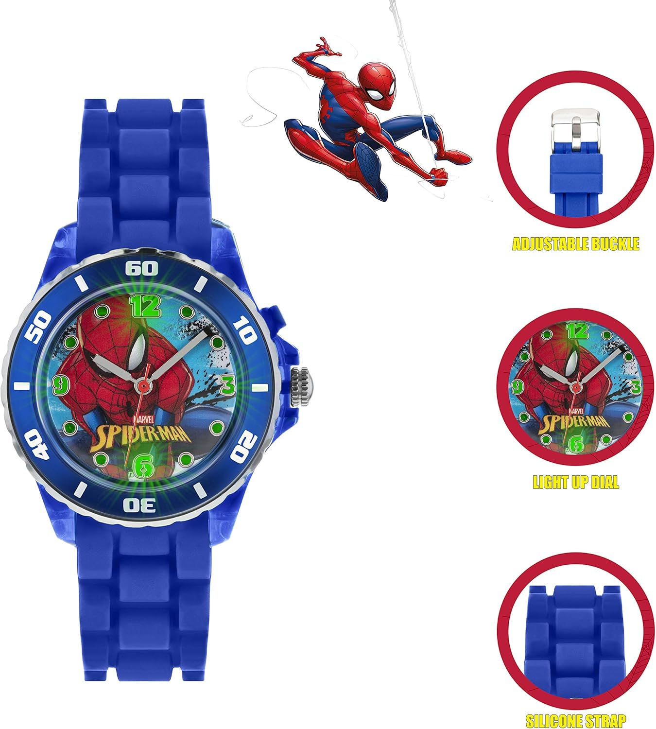 Wallpaper #oaekMpMBlSzal8H1z9sD68 Spiderman Childrens Quartz Watch with Multicolour Dial Analogue