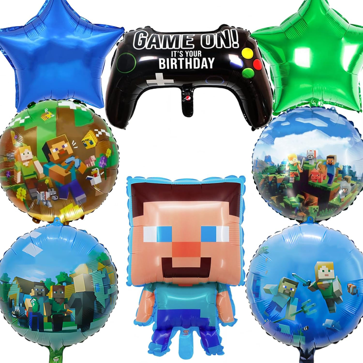 Wallpaper #a0D6MJMBJhL2WPbaiMSr352 Amazoncom 8 Pcs Pixel Theme Foil Balloons Large Pixel Miner Birthday