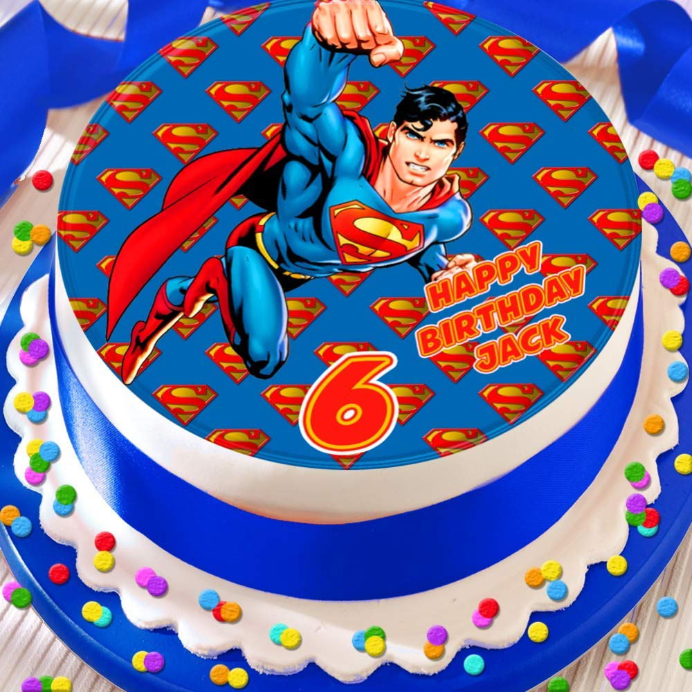 Wallpaper #GJzz4JIBZHQxiYarf7n2137 Buy Superman Happy Birthday Personalised 75 Inch Edible Icing Cake